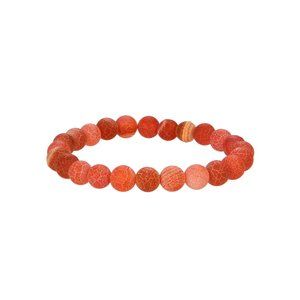 Frosted Orange Agate Gemstone Bracelet 8mm